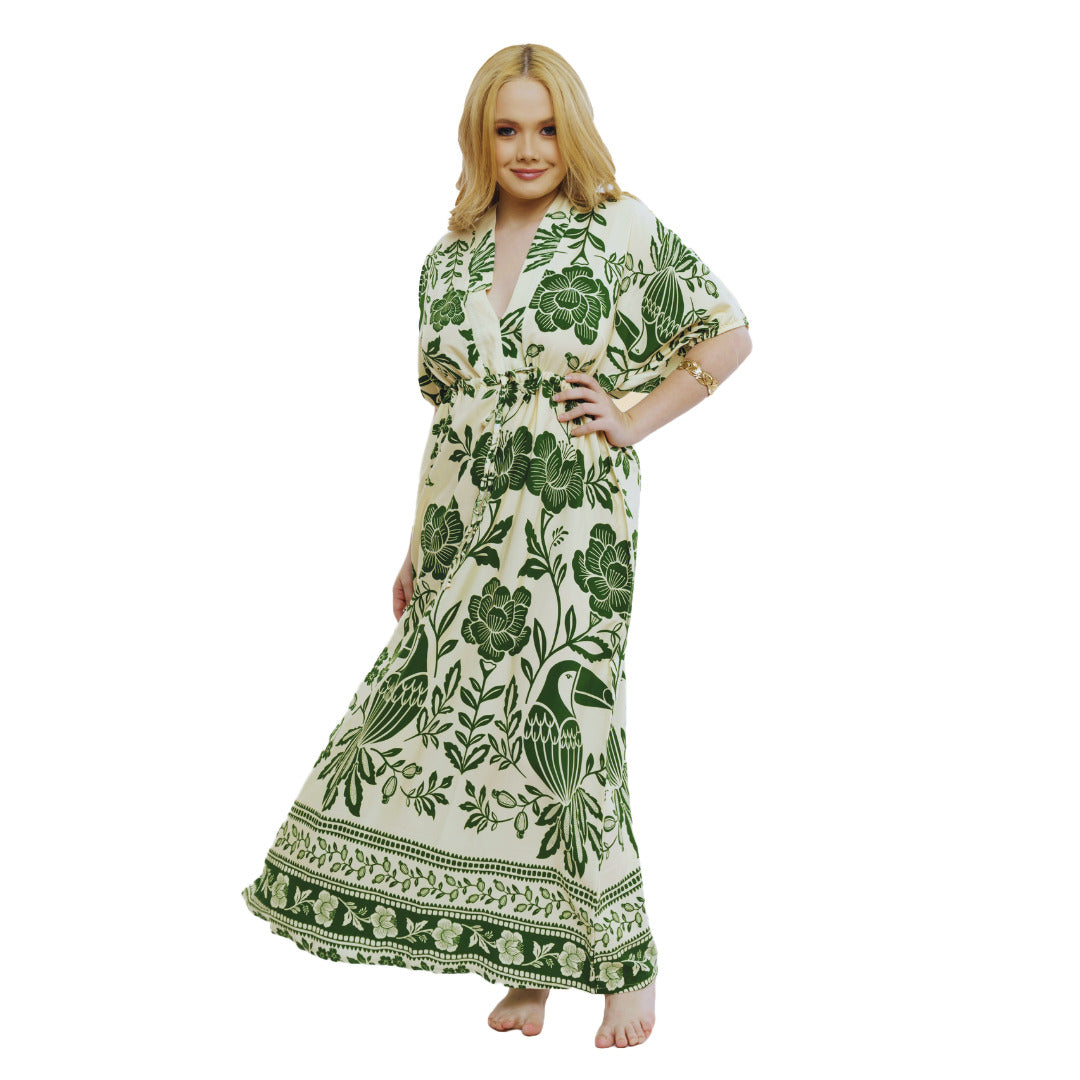 Vestido longo manga curta Dubai Sands