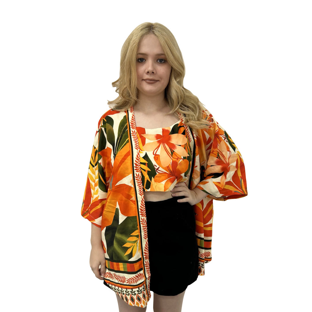 Kimono + Cropped Miami Sunset