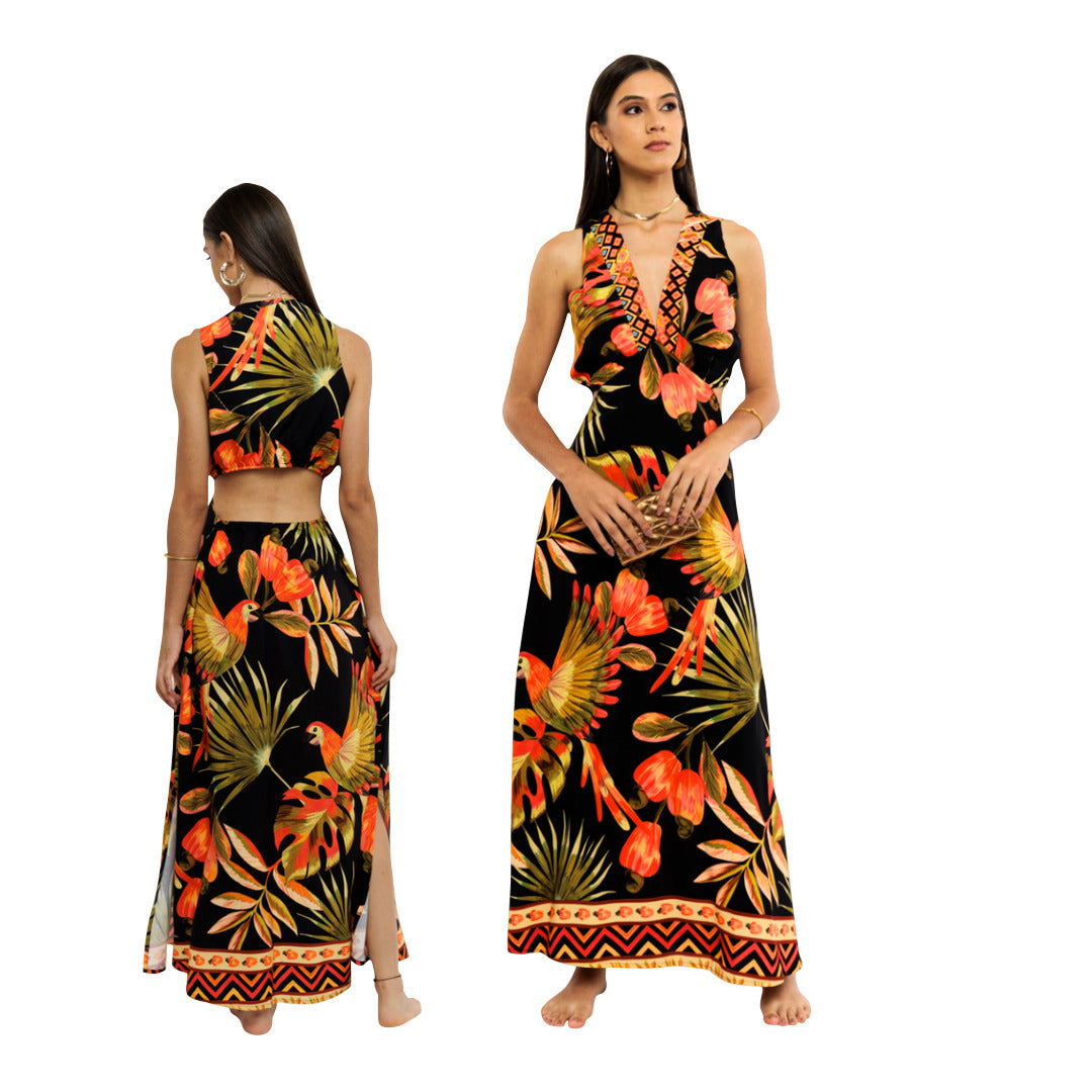 Vestido longo regata fenda Cairo Feelings