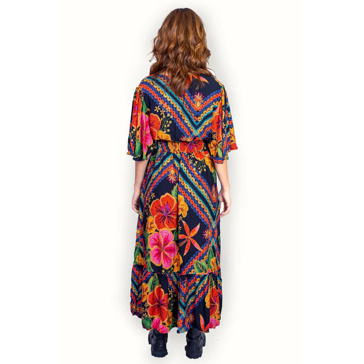 Vestido longo decote em V Josefine