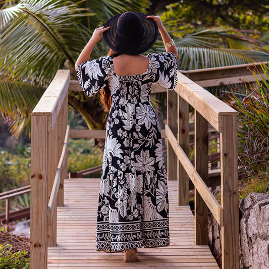 Vestido longo com manga Brasil Stars