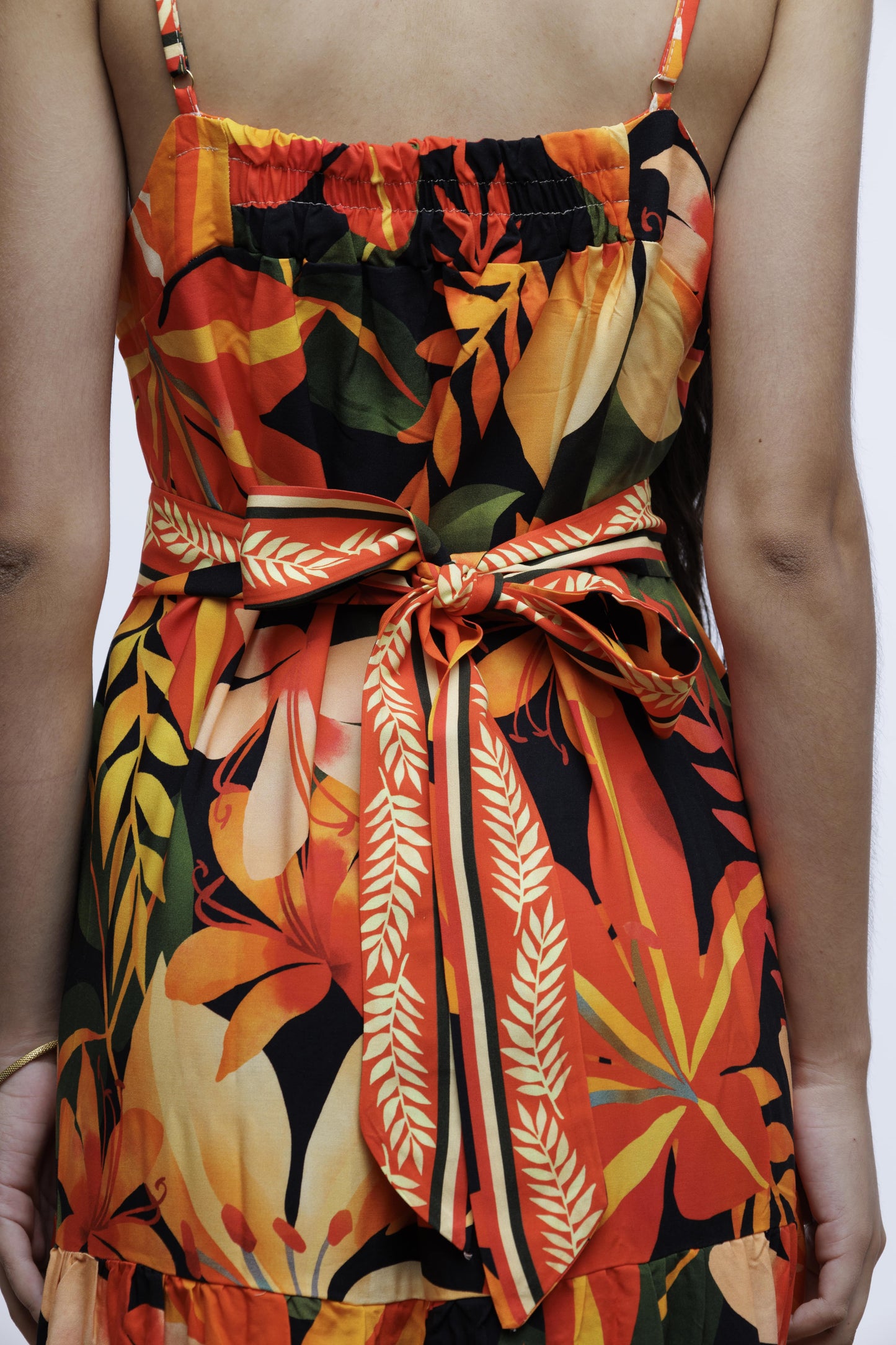 Vestido longo com cinto Miami Nights