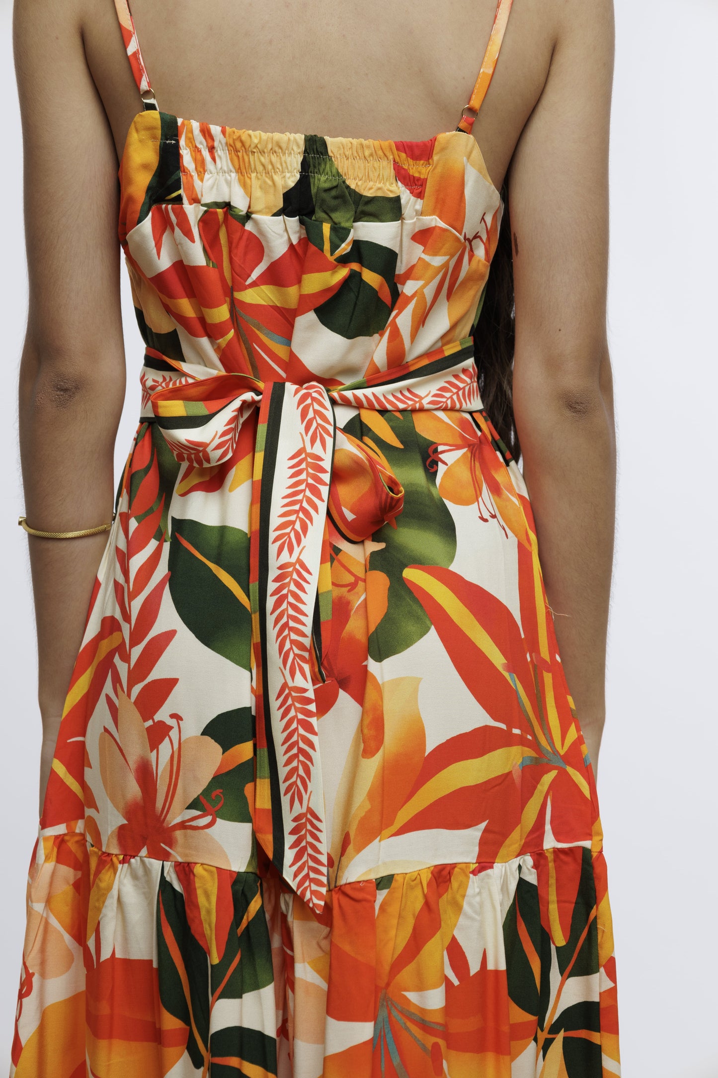 Vestido longo com cinto Miami Sunset