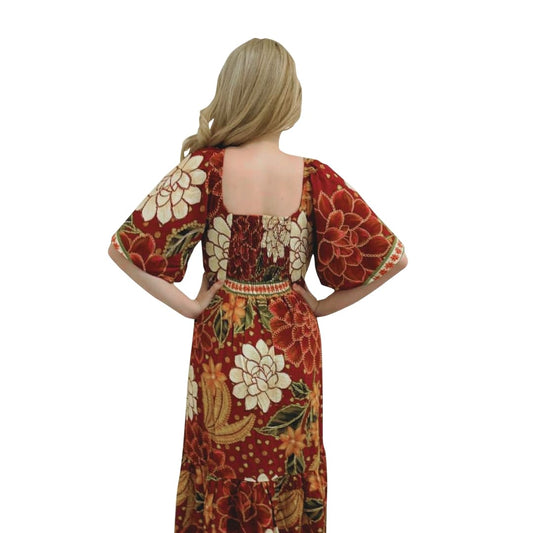 Vestido longo com manga Osaka Wine