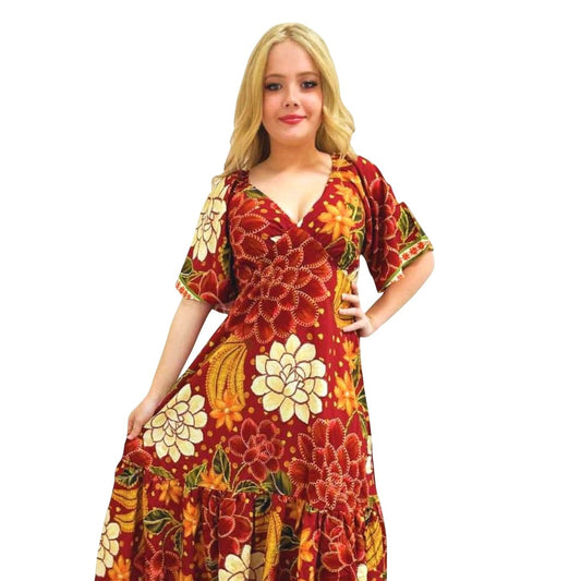 Vestido longo com manga Osaka Wine