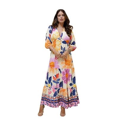 Vestido Soltinho Manga 3/4 com Babado Paris Lumi