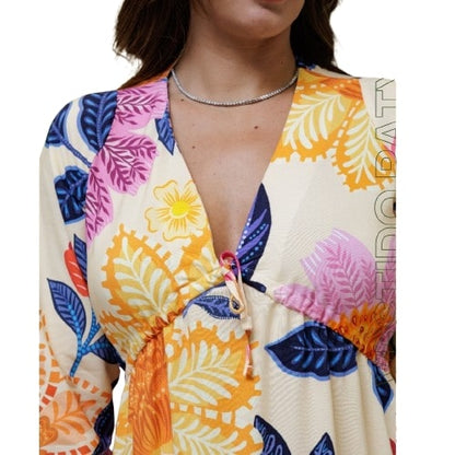 Vestido Soltinho Manga 3/4 com Babado Paris Lumi