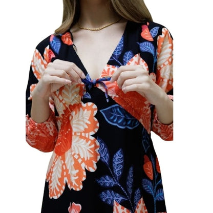 Vestido Soltinho Manga 3/4 com Babado Paris Nights