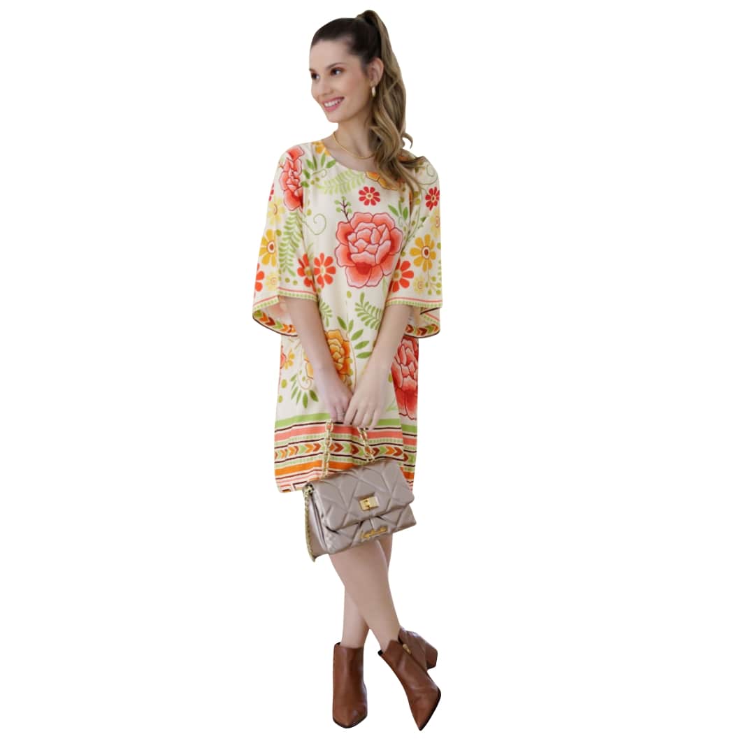 Vestido Soltinho Manga 3/4 Ibiza Pure