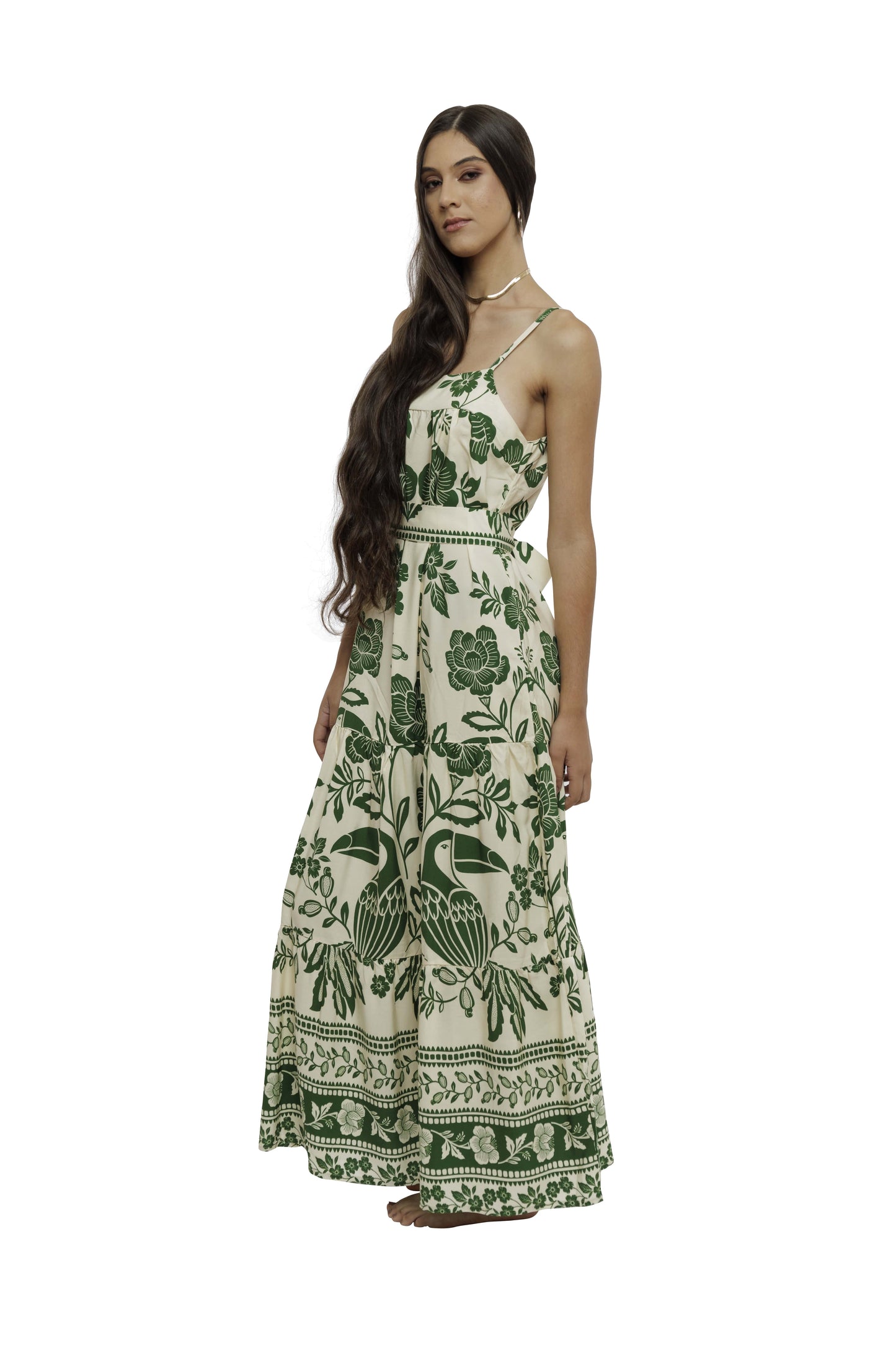 Vestido longo com cinto Dubai Sands