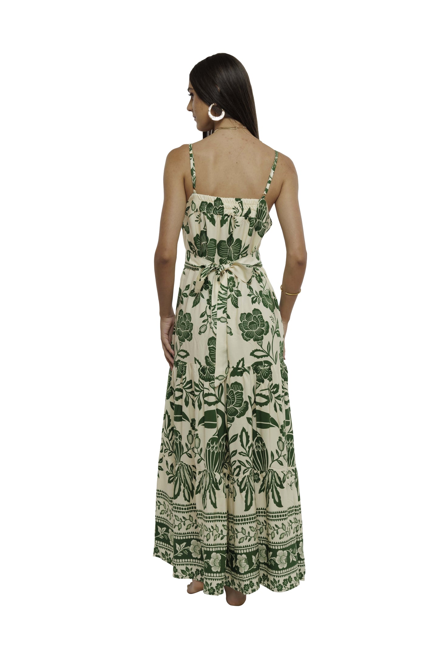 Vestido longo com cinto Dubai Sands