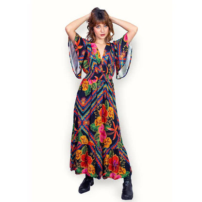 Vestido longo decote em V Josefine