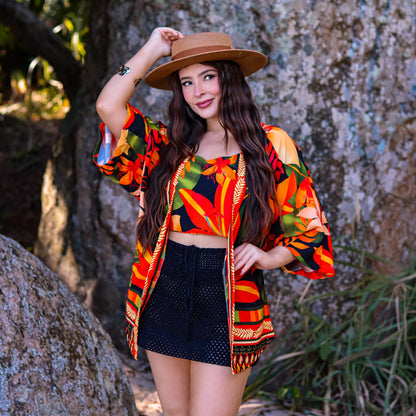 Kimono + Cropped Miami Tropical