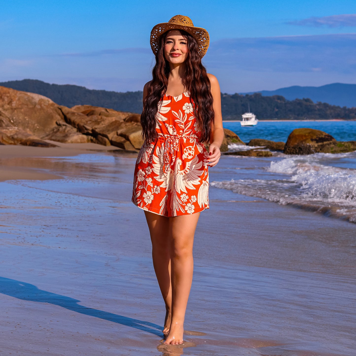 Macaquinho com alça Brasil Sunset