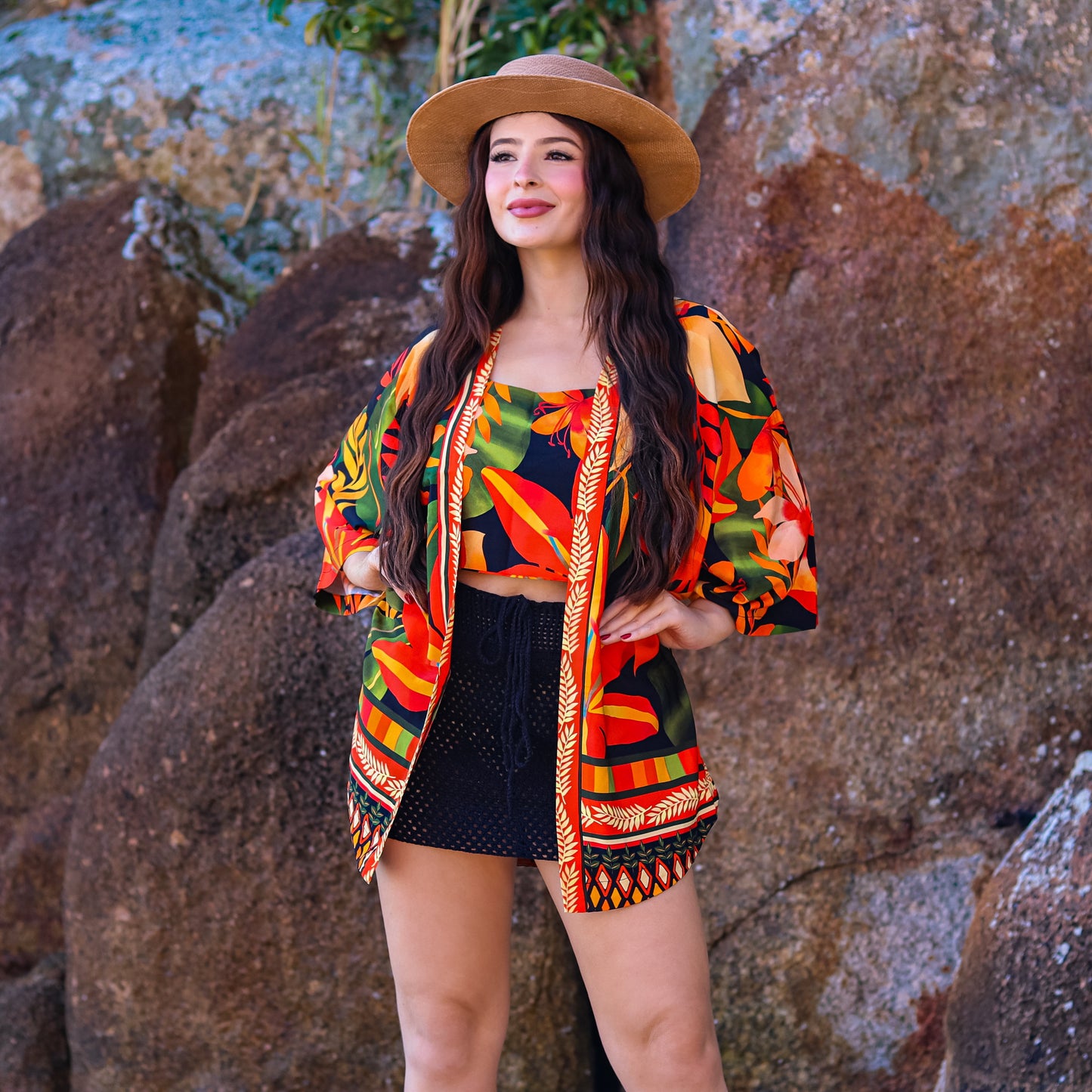 Kimono + Cropped Miami Tropical