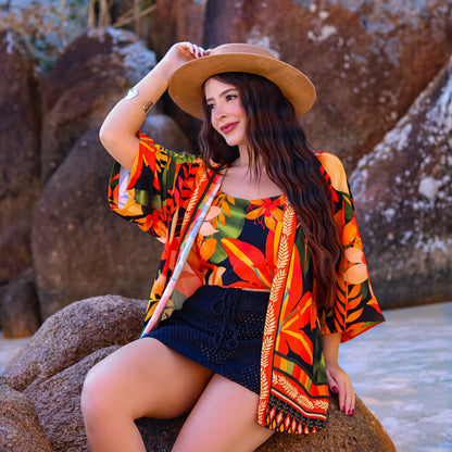 Kimono + Cropped Miami Tropical